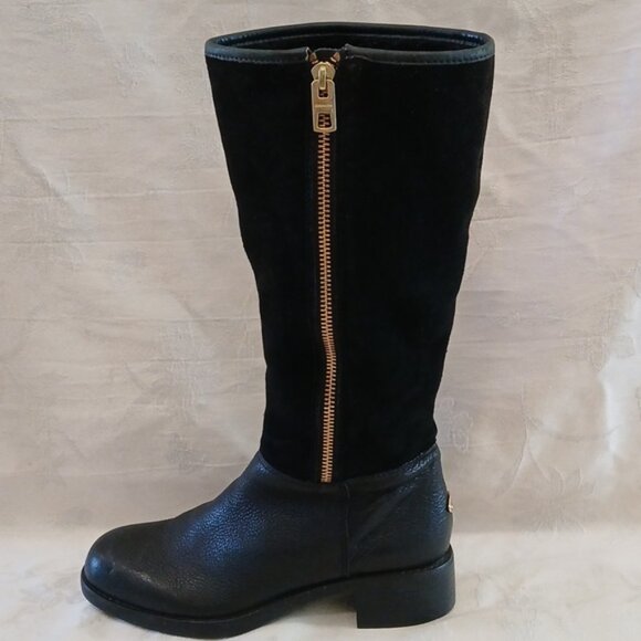 COACH Knee High Boots Black Bailey Safari Leather 7.5 - Picture 6 of 16